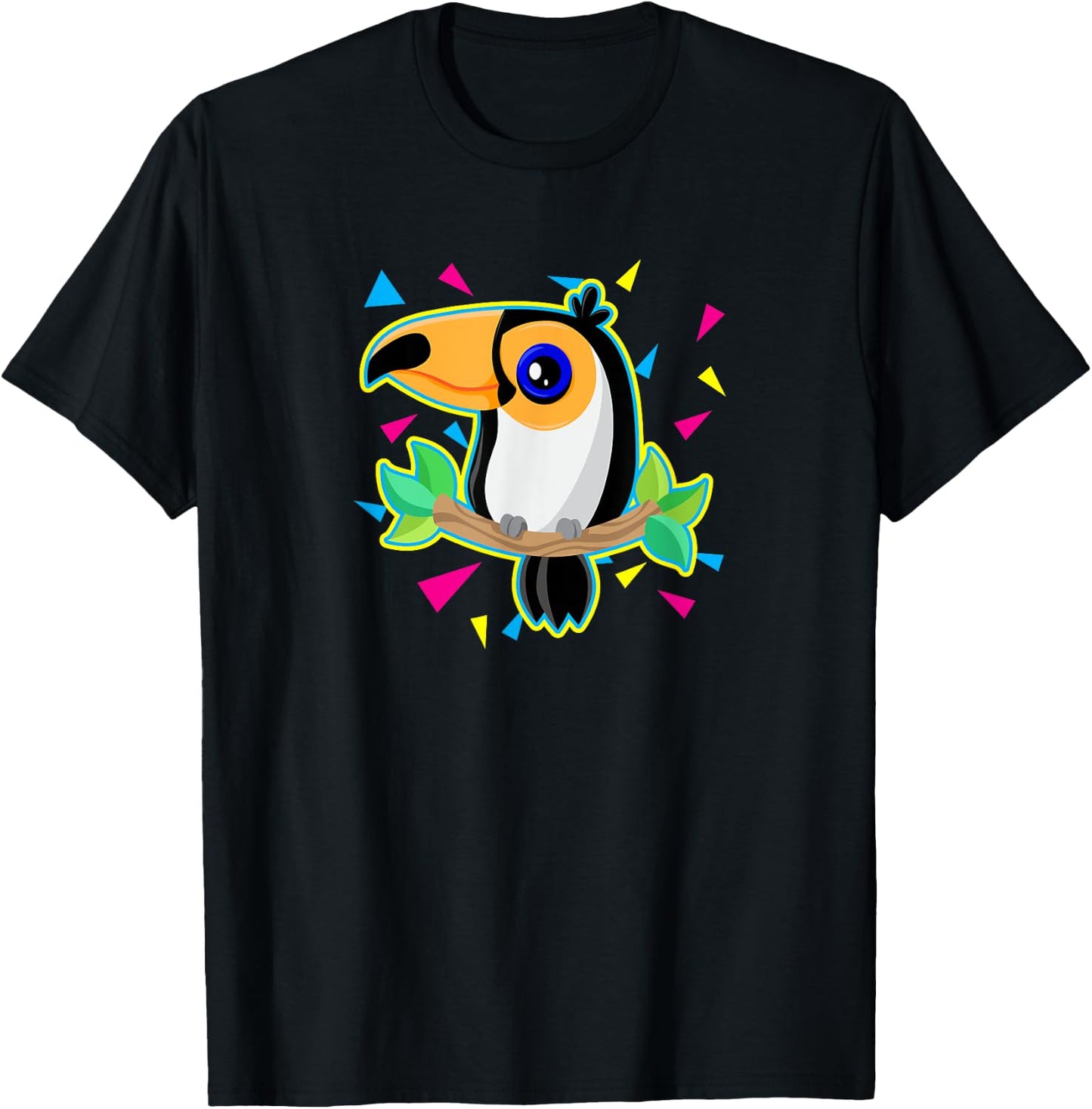 Tropical Toucan Shirt 80s Style Tucan Bird Lover Gifts T-Shirt - T-Shirt | Black