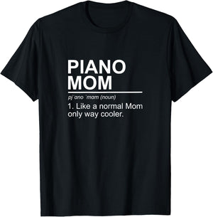 Piano Mom Definition Keyboard Pianist Mom T-Shirt - T-Shirt | Black