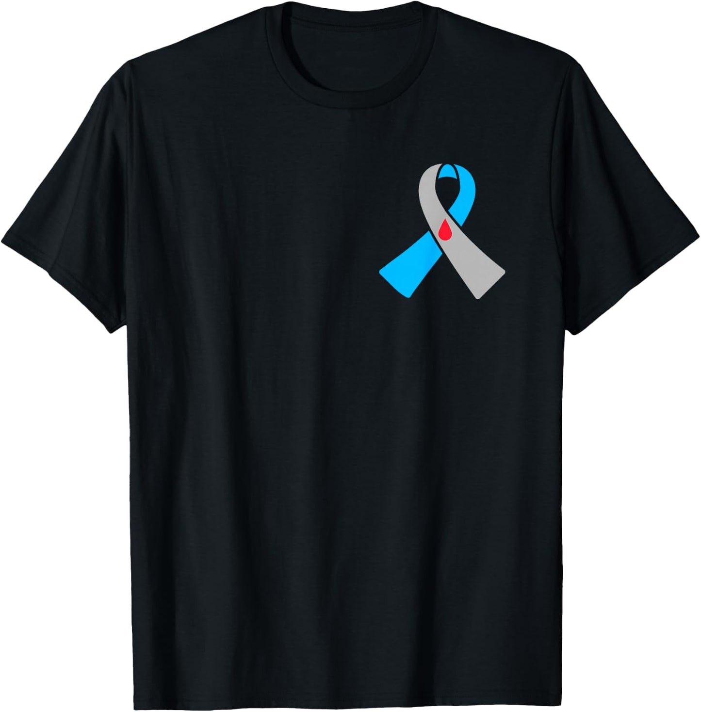 Type 1 Diabetes Awareness Ribbon Badge T-Shirt - T-Shirt | Black