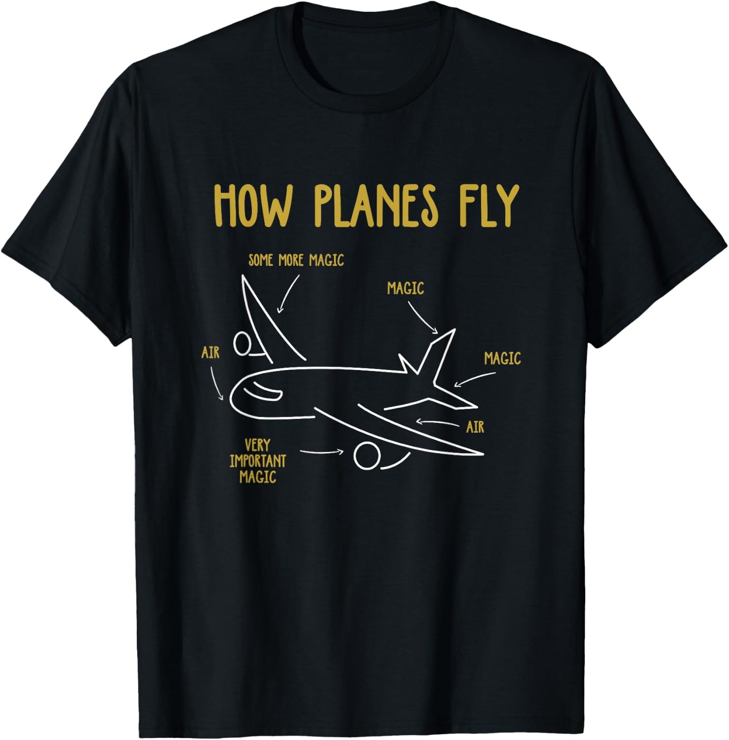 Funny Aeronautical Engineering How Planes Fly T-Shirt - T-Shirt | Black