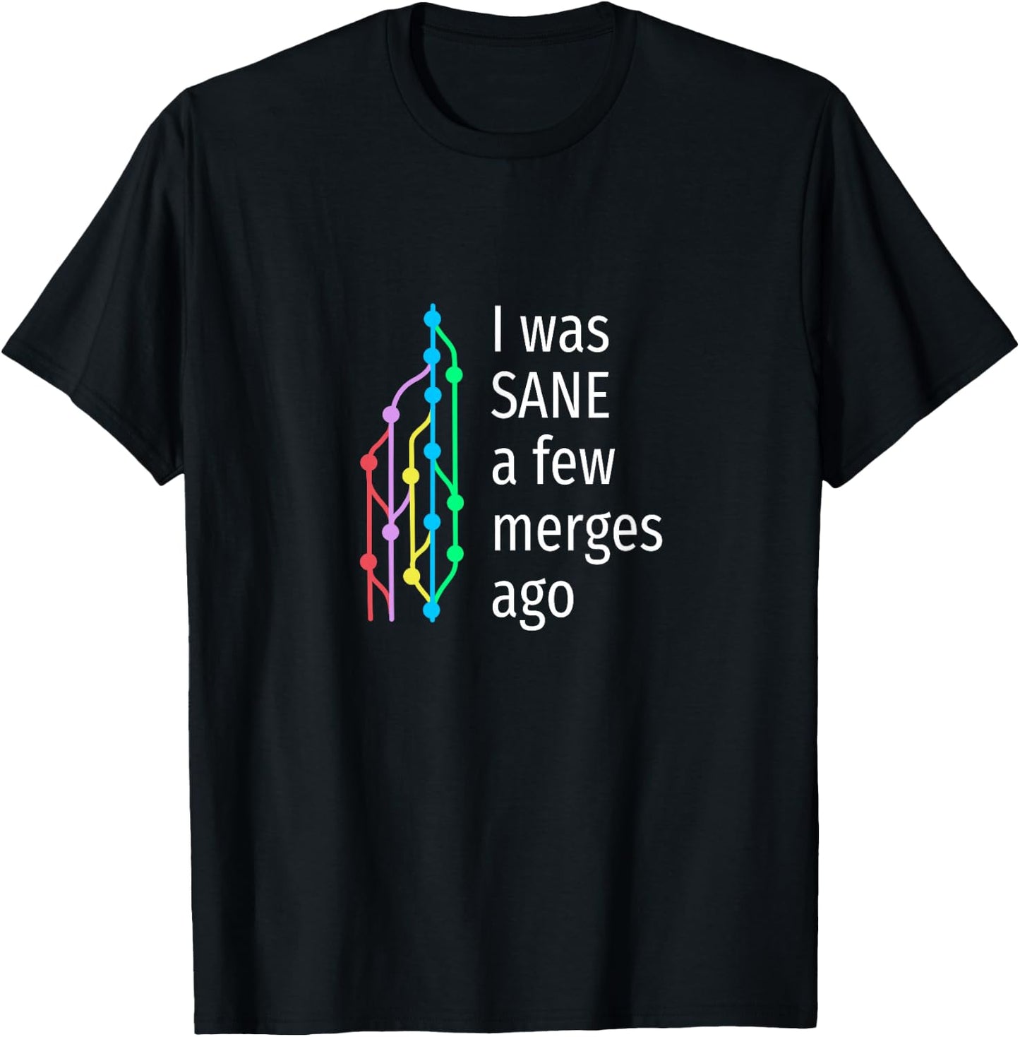 I was sane a few merges ago - funny git design for coder T-Shirt - T-Shirt | Black