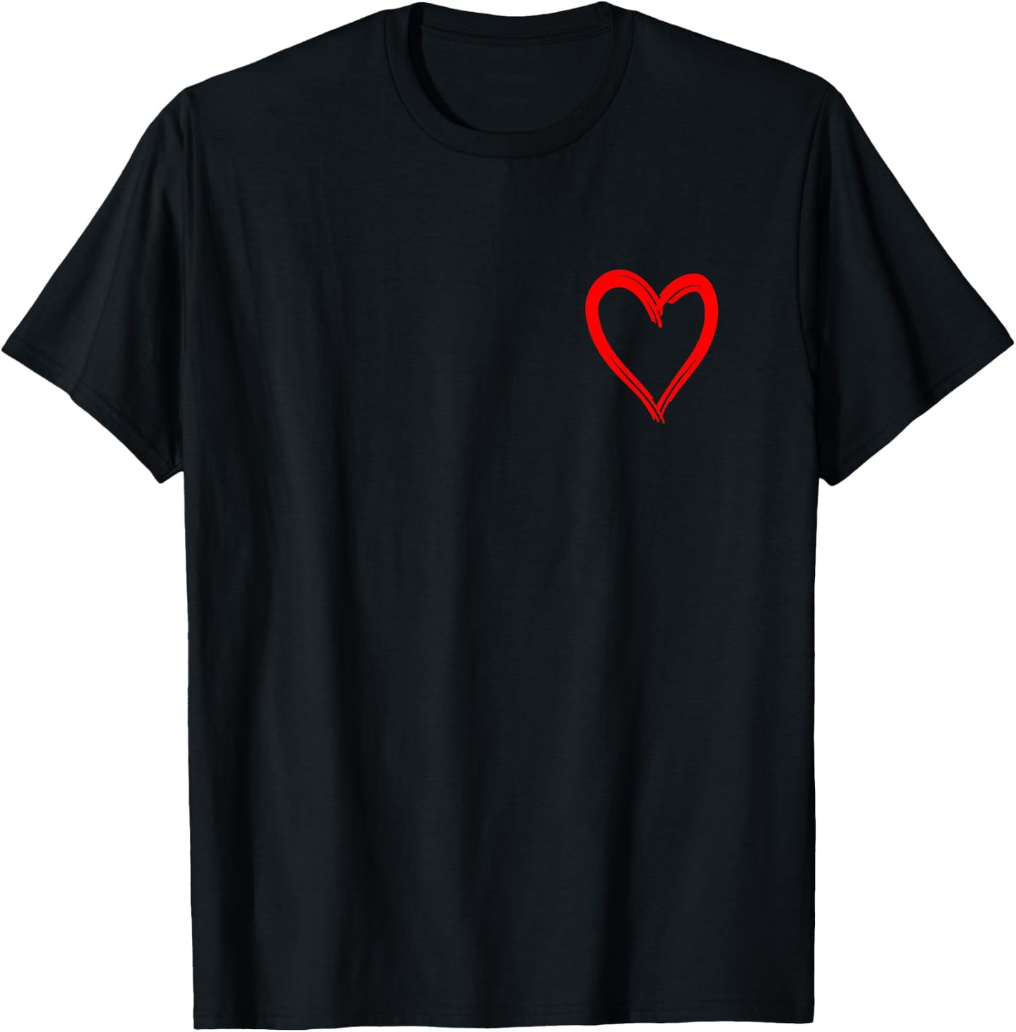 Red Heart Funny Cute Design T-Shirt - T-Shirt | Black