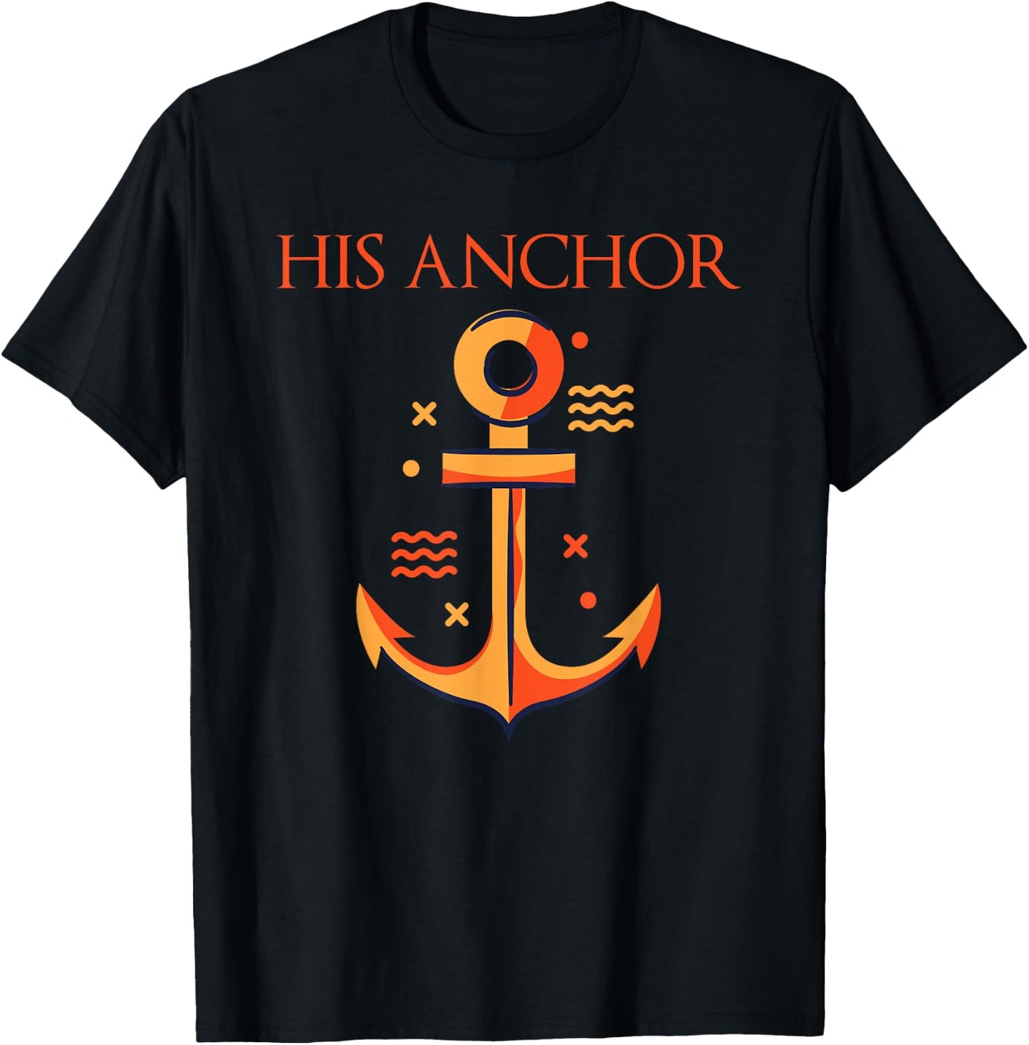 Funny Cruise Boating Her Captain His Anchor Matching Couple T-Shirt - T-Shirt | Black