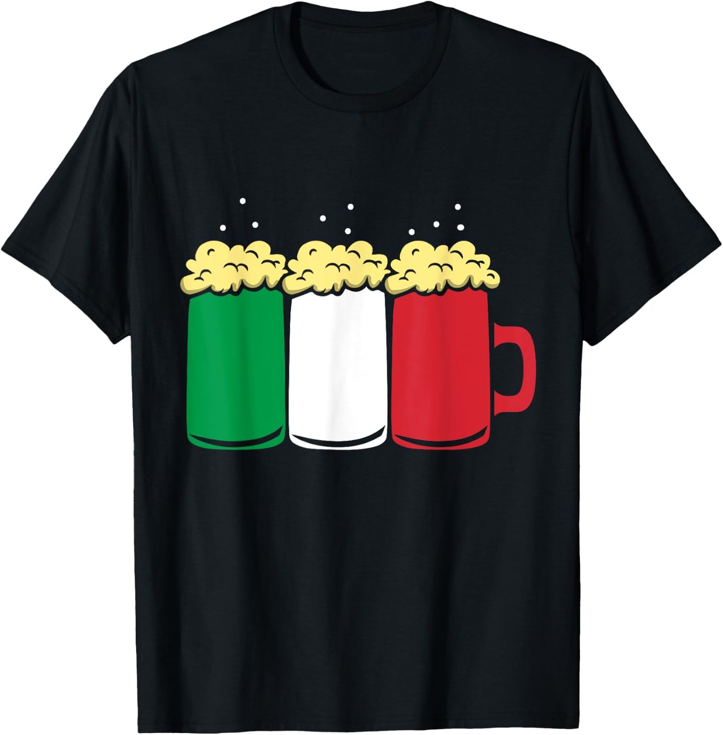 Italy Flag Design for Beer Drinker Men T-Shirt - T-Shirt | Black