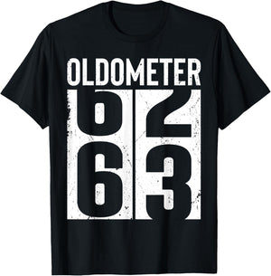 Funny 63 Years Old 63rd Birthday Odometer Oldometer Gift Men T-Shirt - T-Shirt | Black