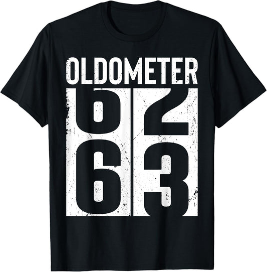 Funny 63 Years Old 63rd Birthday Odometer Oldometer Gift Men T-Shirt - T-Shirt | Black