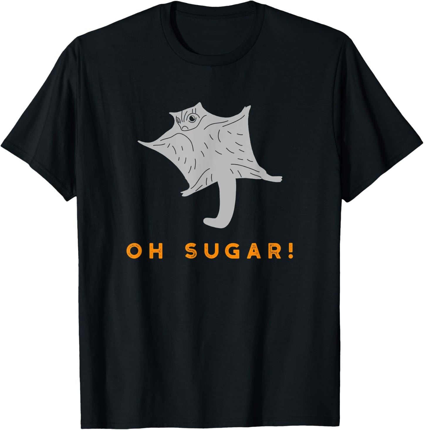 Oh Sugar! Funny Flying Sugar Glider Graphic T-Shirt - T-Shirt | Black