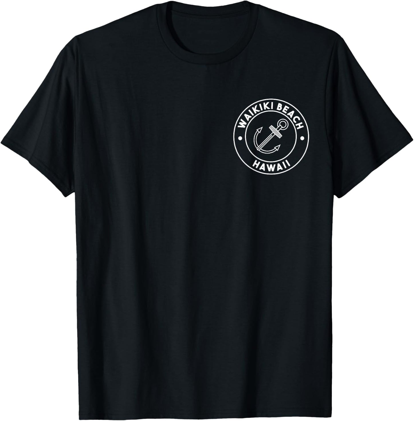 Waikiki Beach Hawaii Souvenirs Pocket Logo T-Shirt - T-Shirt | Black