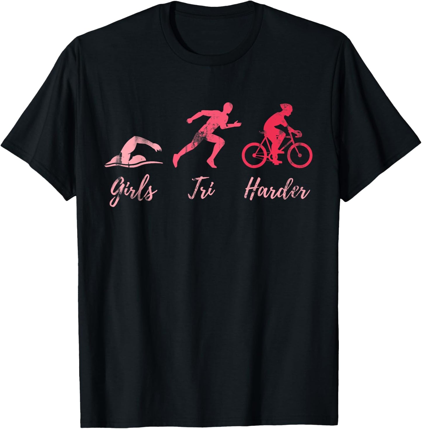 Triathlete Women Girls Kids Gift Triathlon T-Shirt - T-Shirt | Black