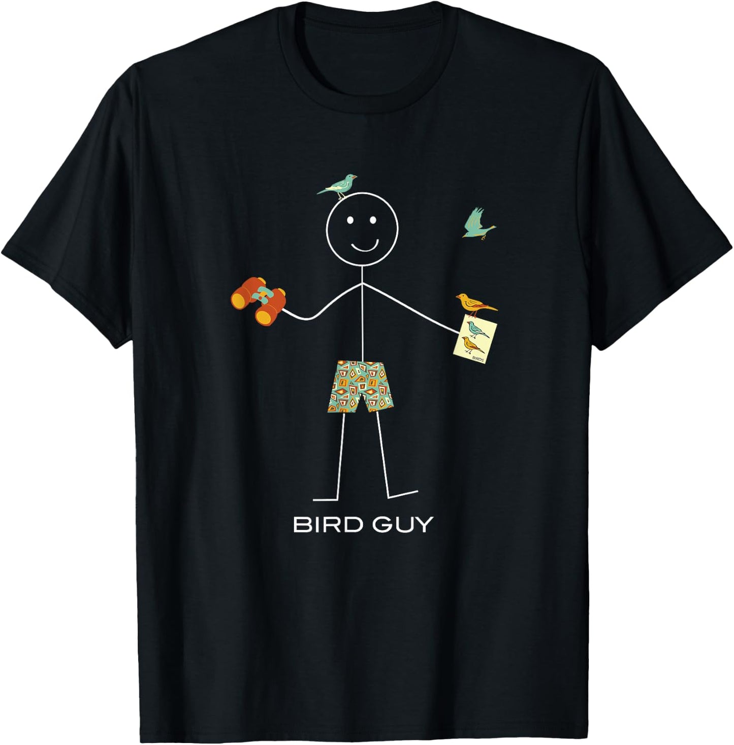 Whyitsme Design Men's Birding , Black, Small T-Shirt - T-Shirt | Black