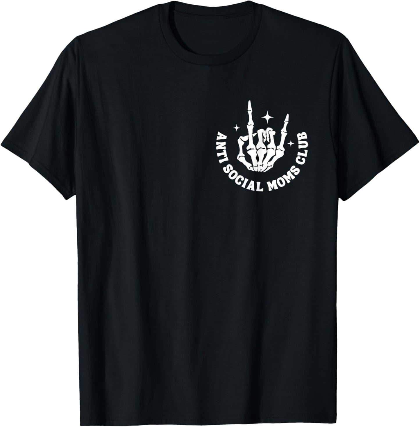 Anti Social Moms Club Groovy Funny Mom Life Mama Anxiety T-Shirt - T-Shirt | Black