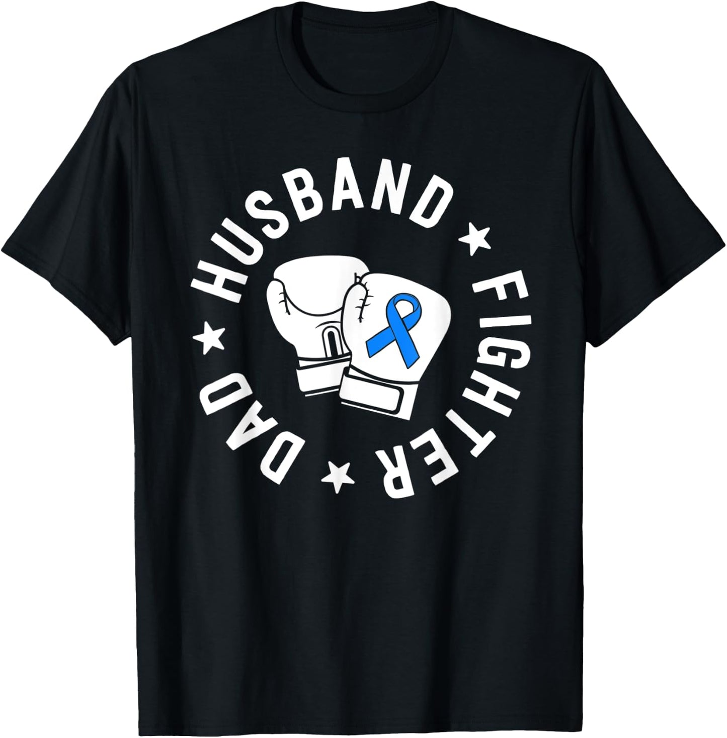 ALS Warrior Dad Husband Father Blue Ribbon Awareness T-Shirt - T-Shirt | Black