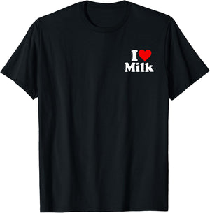 I Love Heart Milk T-Shirt - T-Shirt | Black