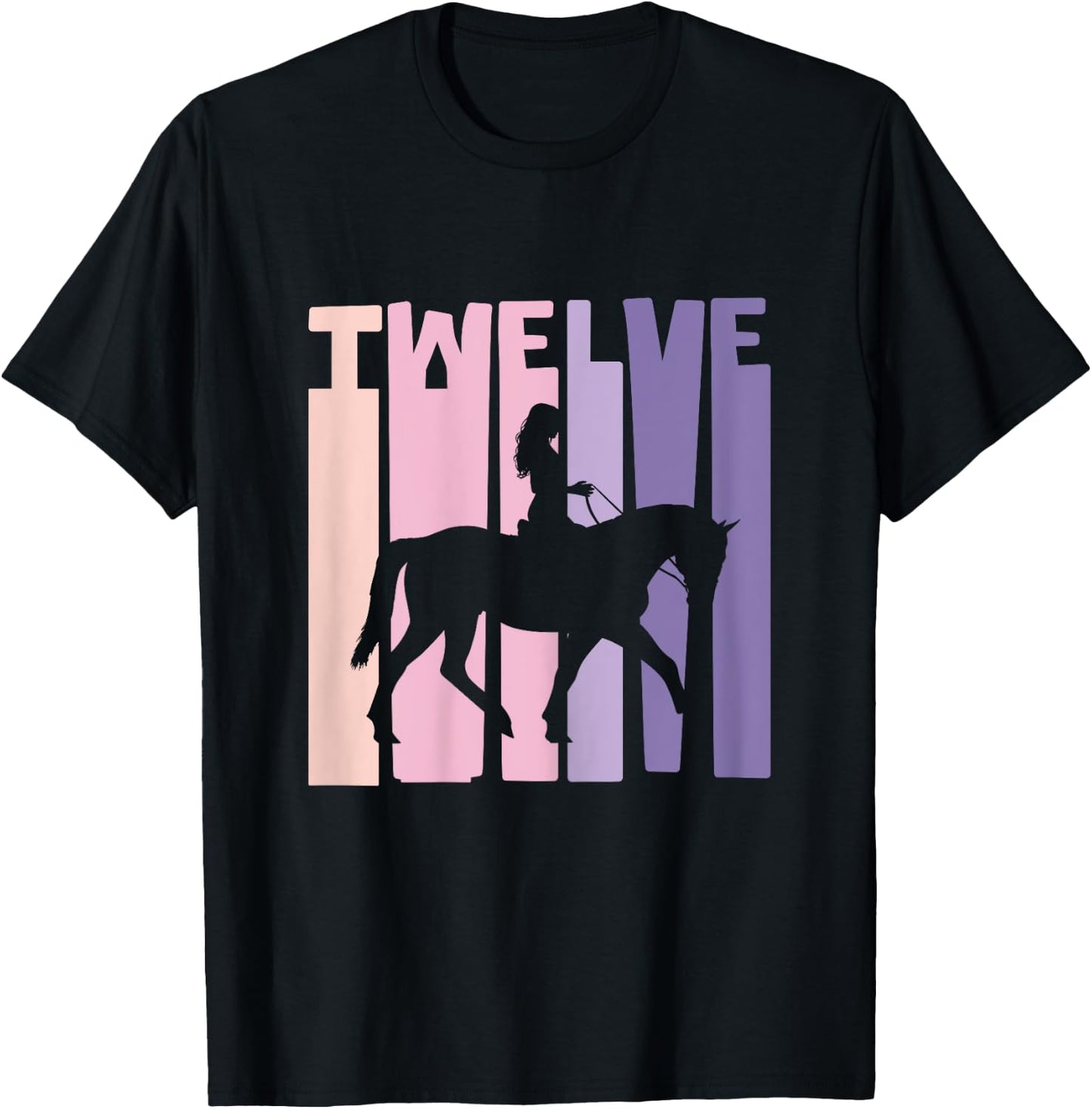 12th Birthday Gift Horse Rider Fan 12 Years Girls T-Shirt - T-Shirt | Black
