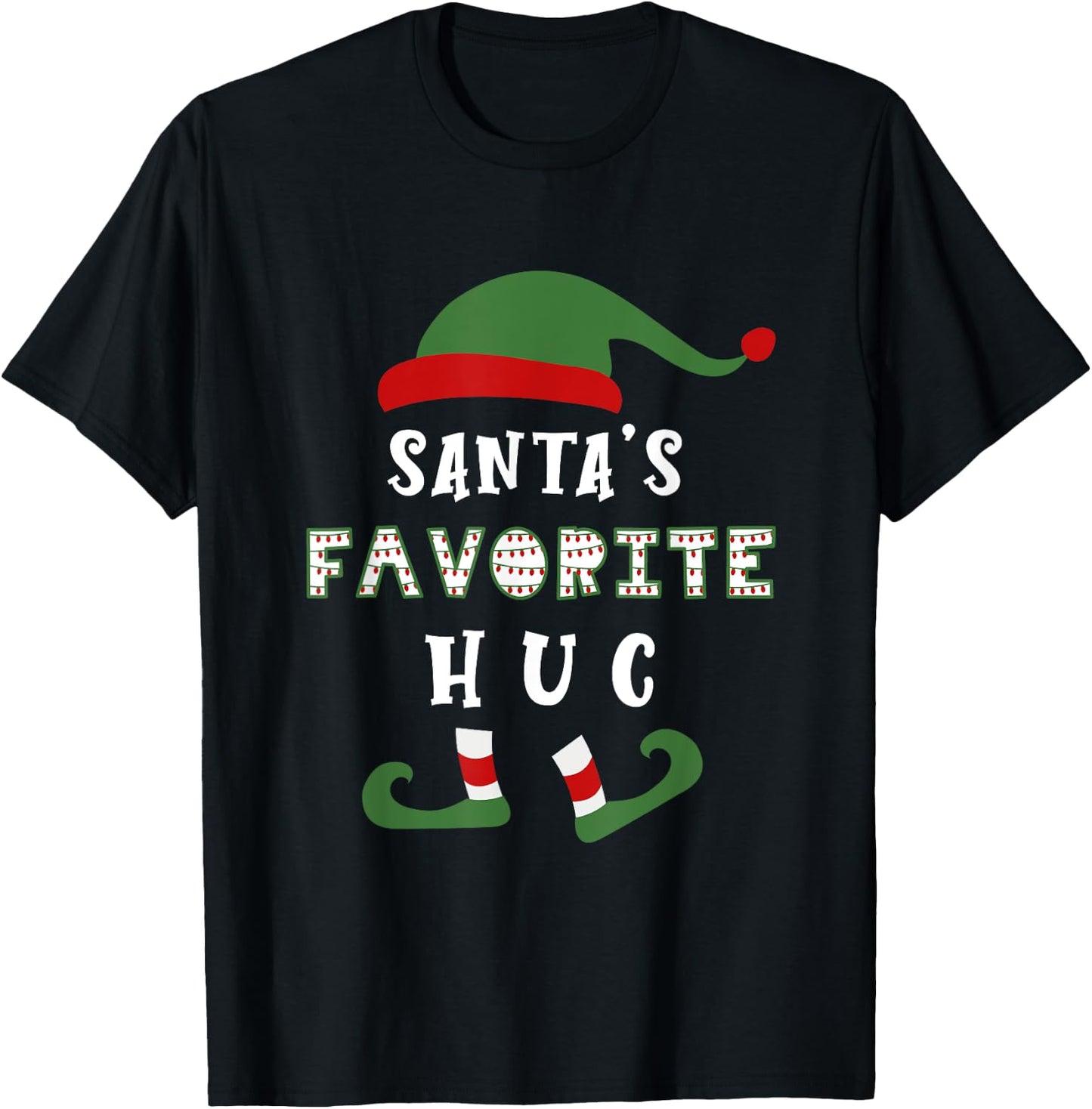 Santa's Favorite Health Unit Coordinator HUC Healthcare Elf T-Shirt - T-Shirt | Black