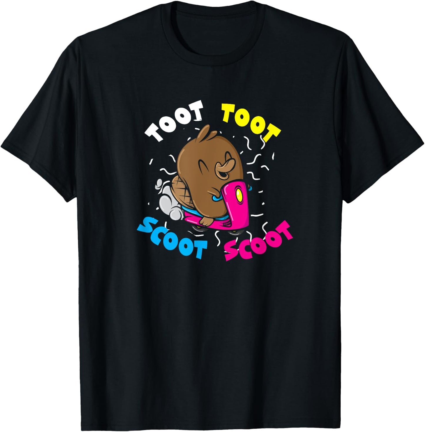 Platypus Riding Scooter Shirt Toot Toot Scoot Scoot Funny T-Shirt - T-Shirt | Black