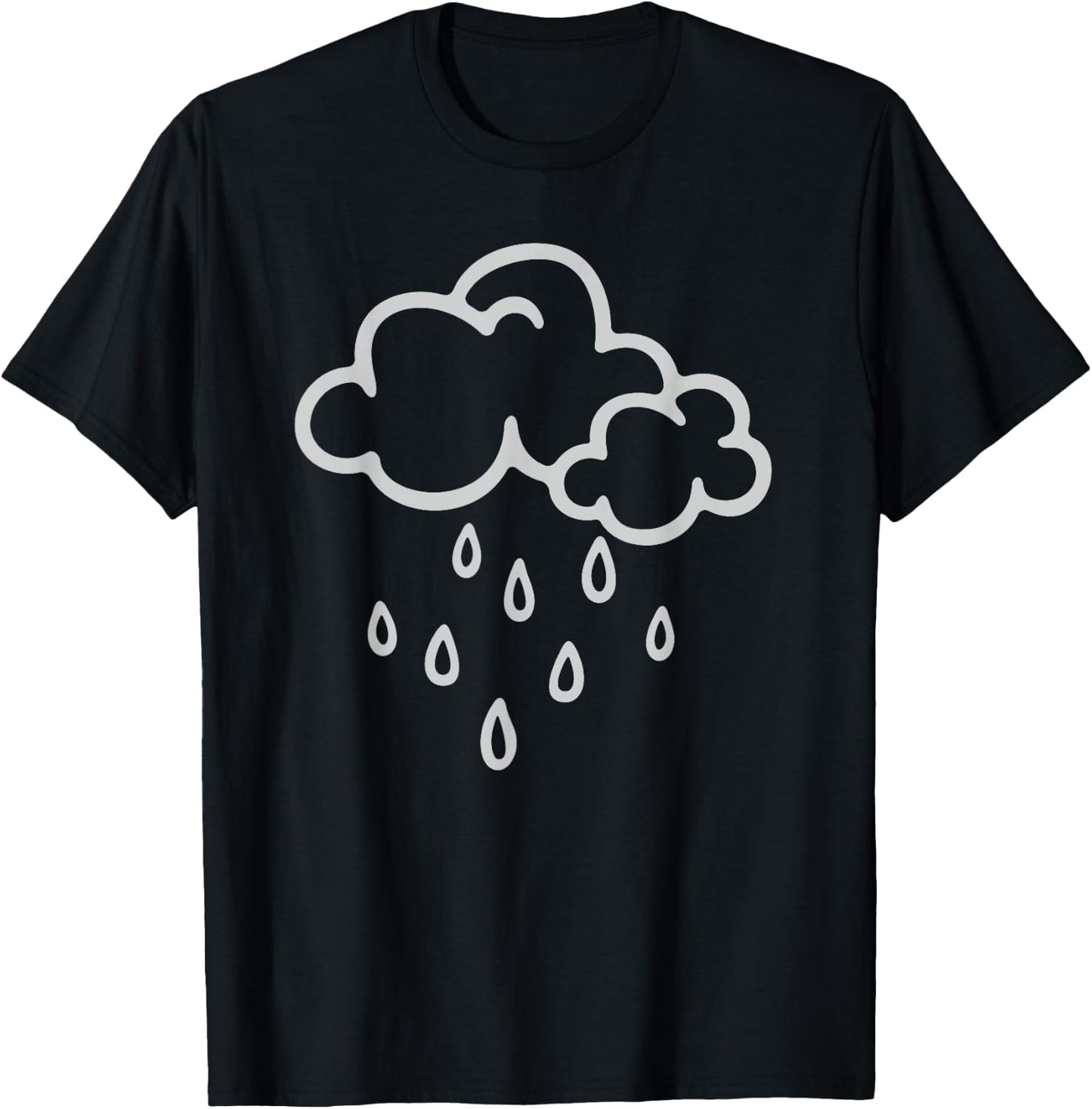 Rainy Weather Downpour Thunderstorm Rain Cloud T-Shirt - T-Shirt | Black