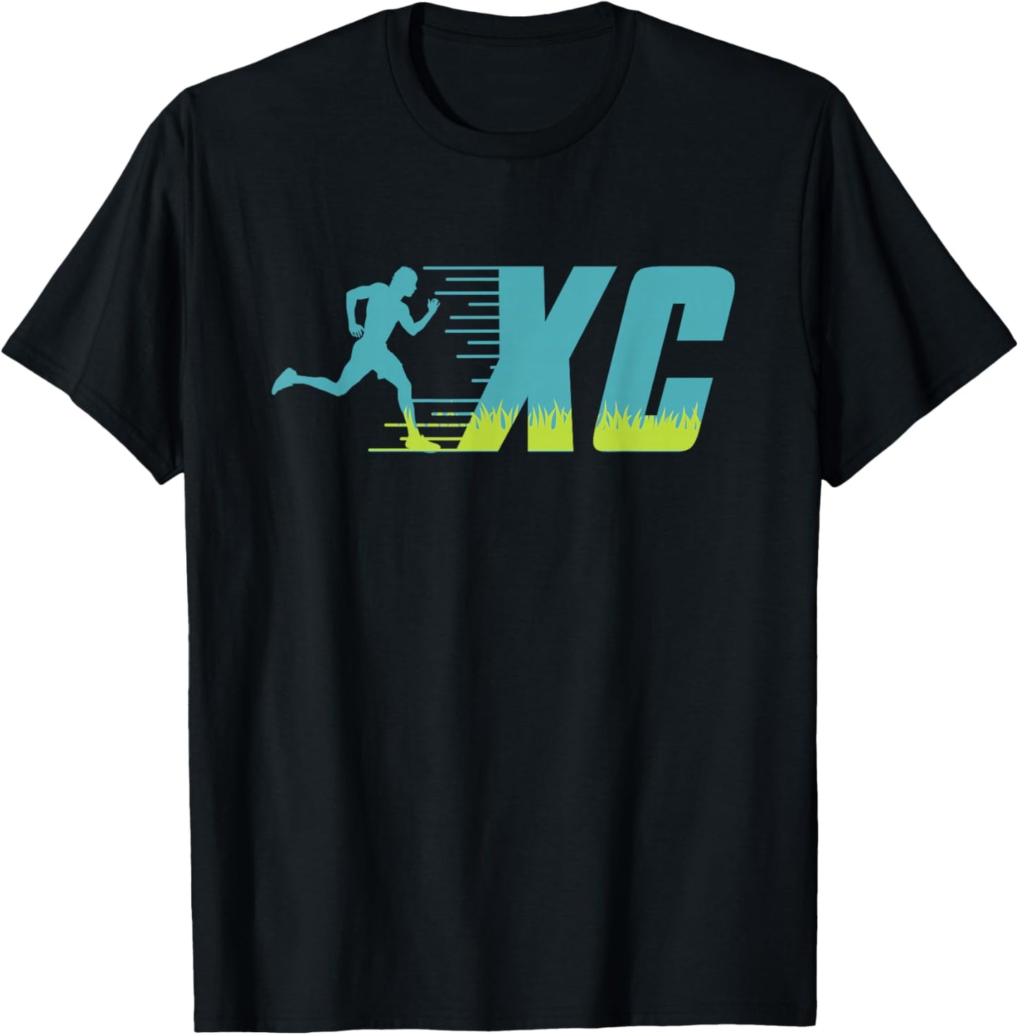 XC Cross Country Running Graphics T-Shirt - T-Shirt | Black