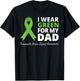 I Wear Green For My Dad T Shirt TBI Awareness Green Ribbon T-Shirt - T-Shirt | Black