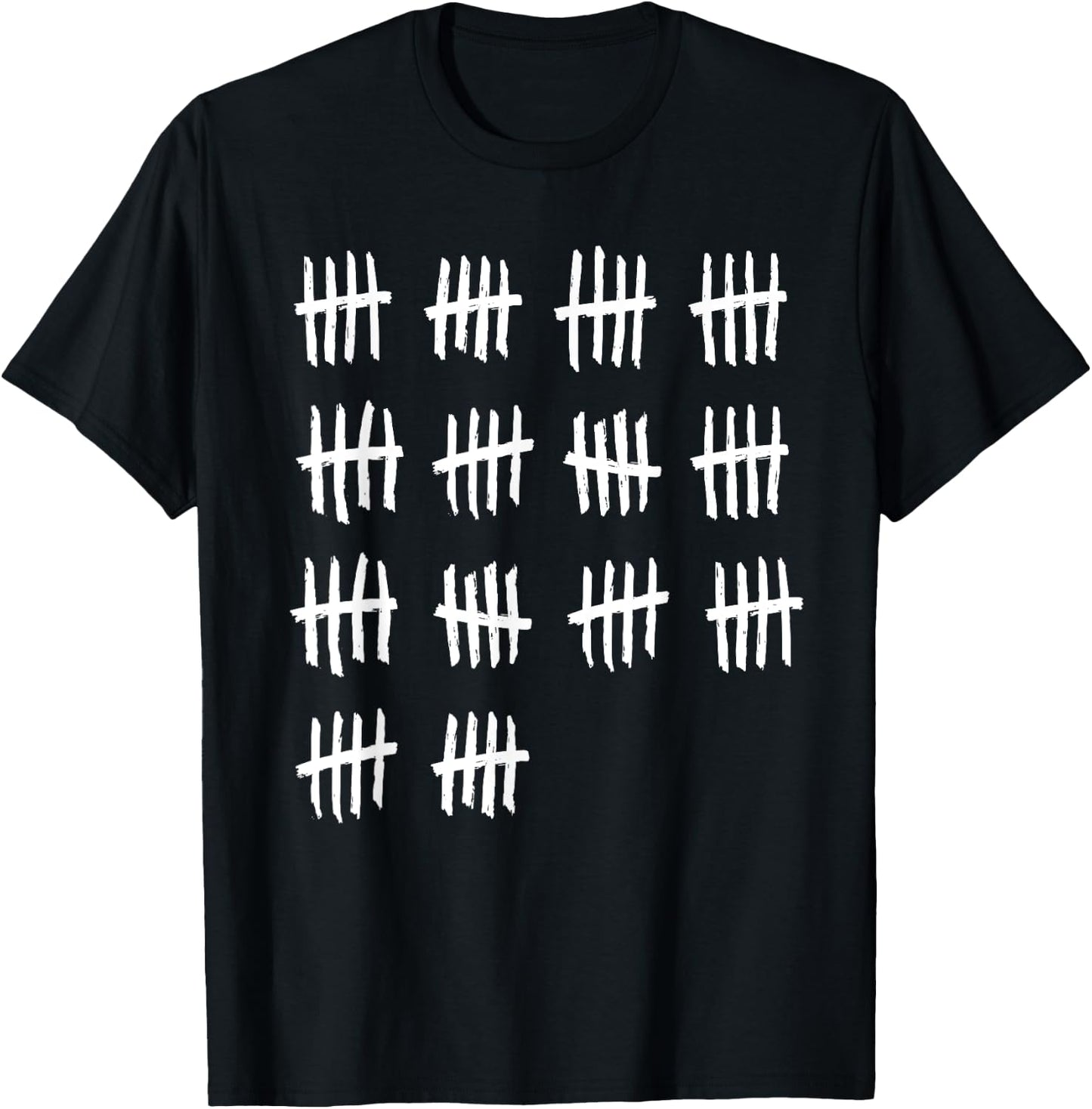 70th Birthday Outfit 70 Years Old Tally Marks Anniversary T-Shirt - T-Shirt | Black