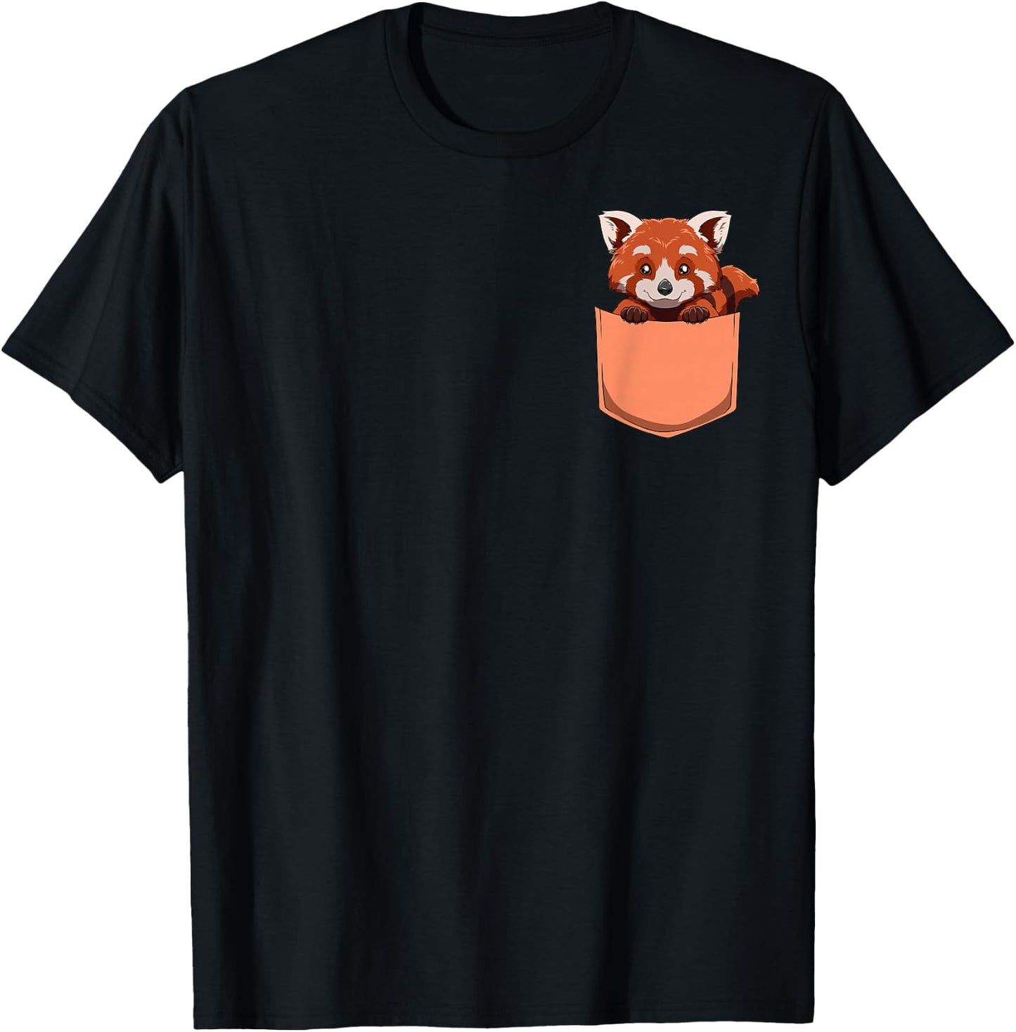 Red Panda Pocket Red Panda Bag T-Shirt - T-Shirt | Black
