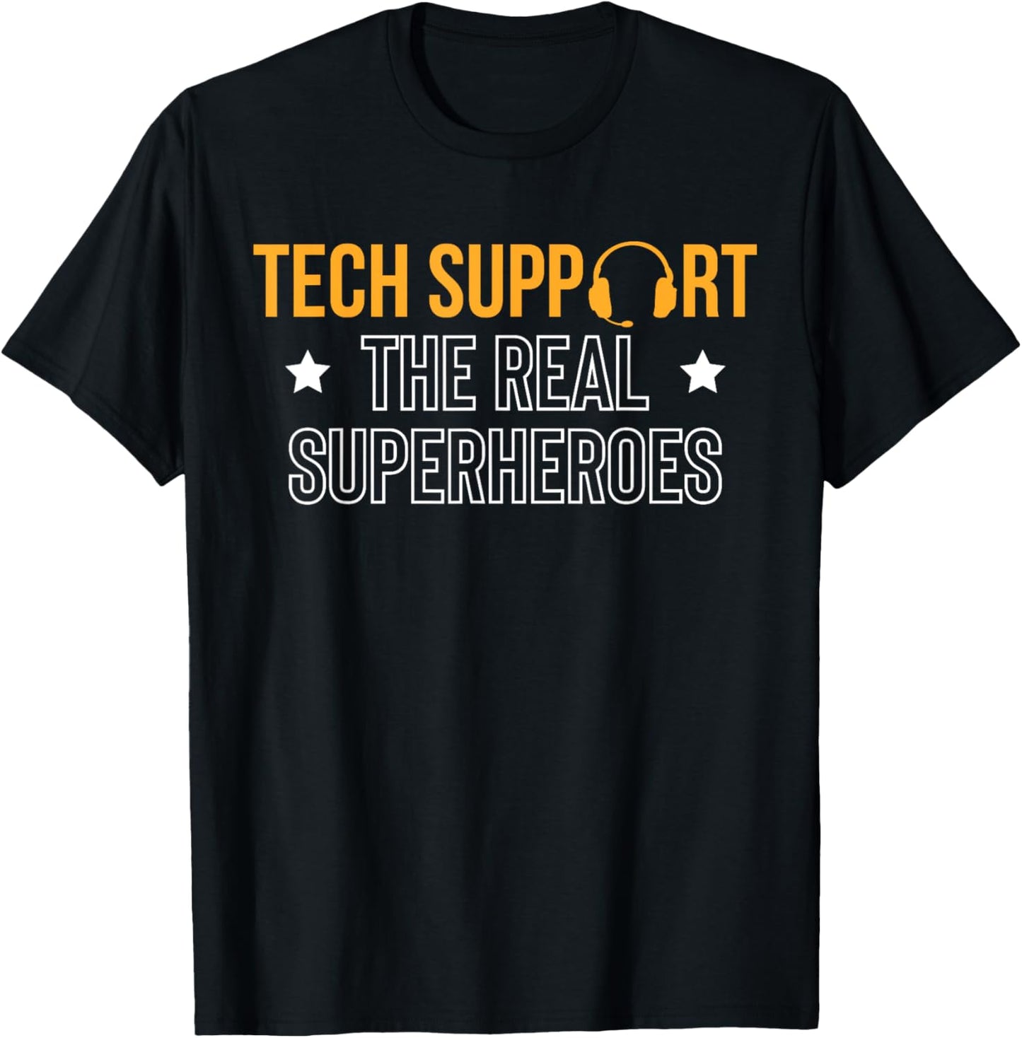 Tech Support The Real Superheroes IT Hotline T-Shirt - T-Shirt | Black