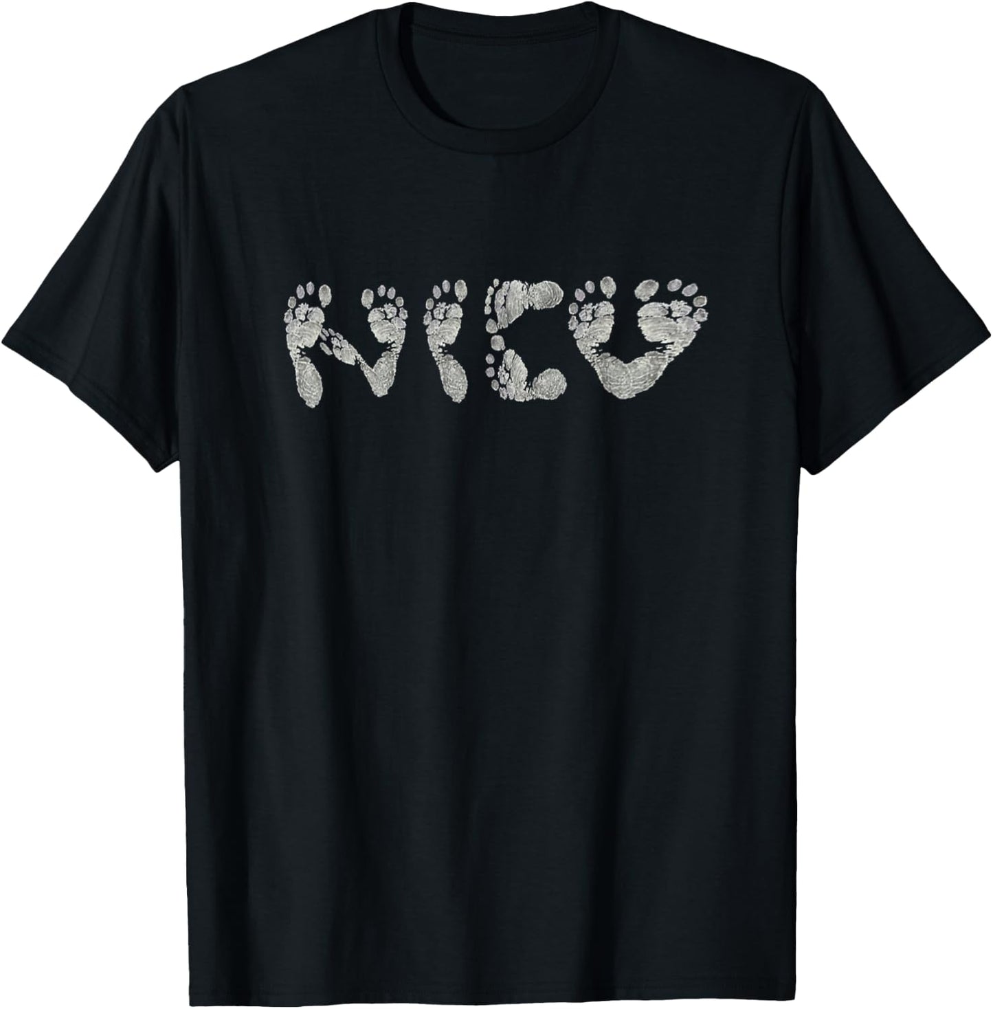Baby Feet NICU Black Cotton Polyester -Babies Short Sleeve Classic Fit T-Shirt - T-Shirt | Black