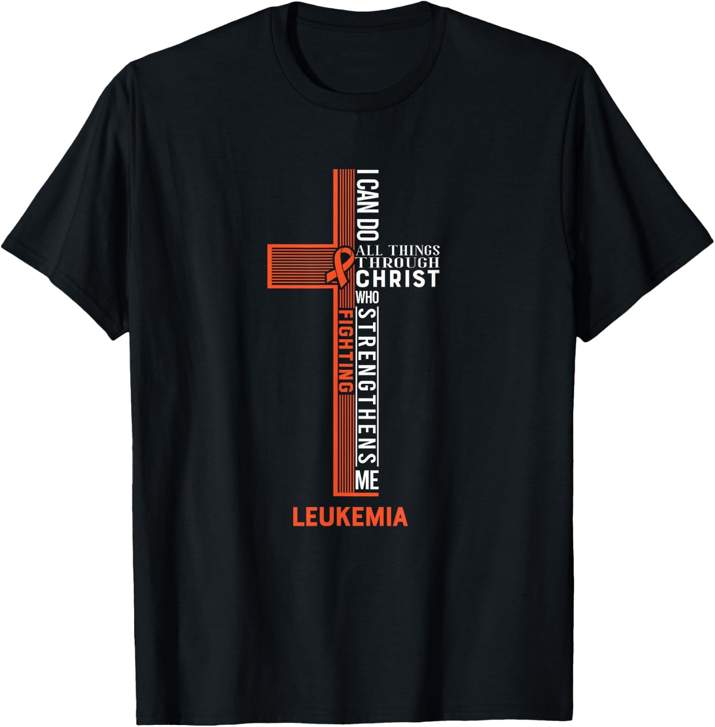 Leukemia Fight Cancer Ribbon T-Shirt - T-Shirt | Black