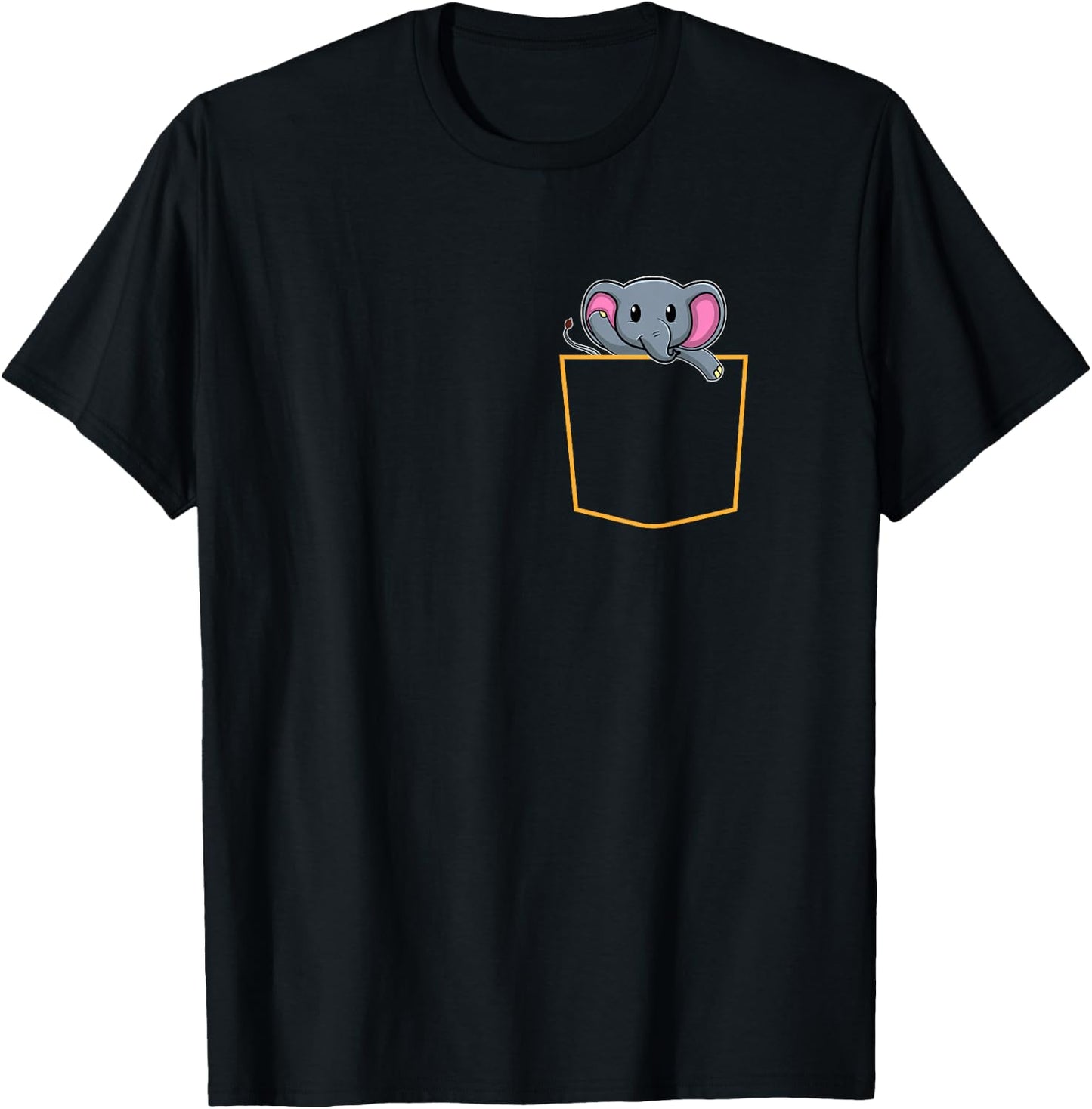Elephant In Pocket T-Shirt - T-Shirt | Black