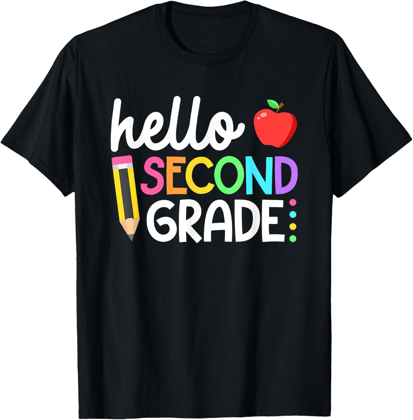 Hello Second Grade Team 2nd Grade Back to School Teacher Kid T-Shirt - T-Shirt | Black