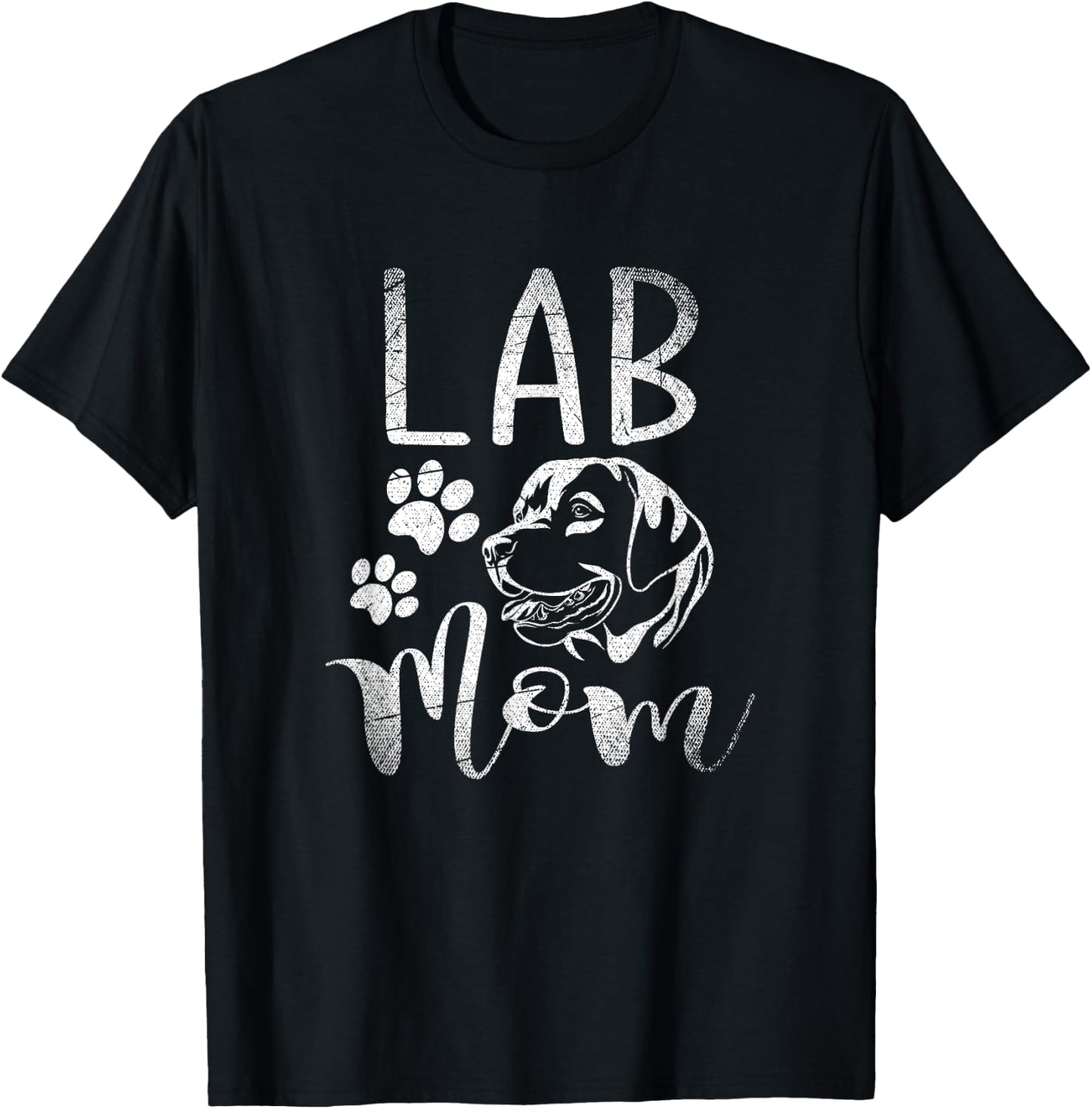 Pet Mom Quotes Lab Mom - Black, , Small, Modern Letter Print, Christmas, Birthday, Short Sleeve T-Shirt - T-Shirt | Black