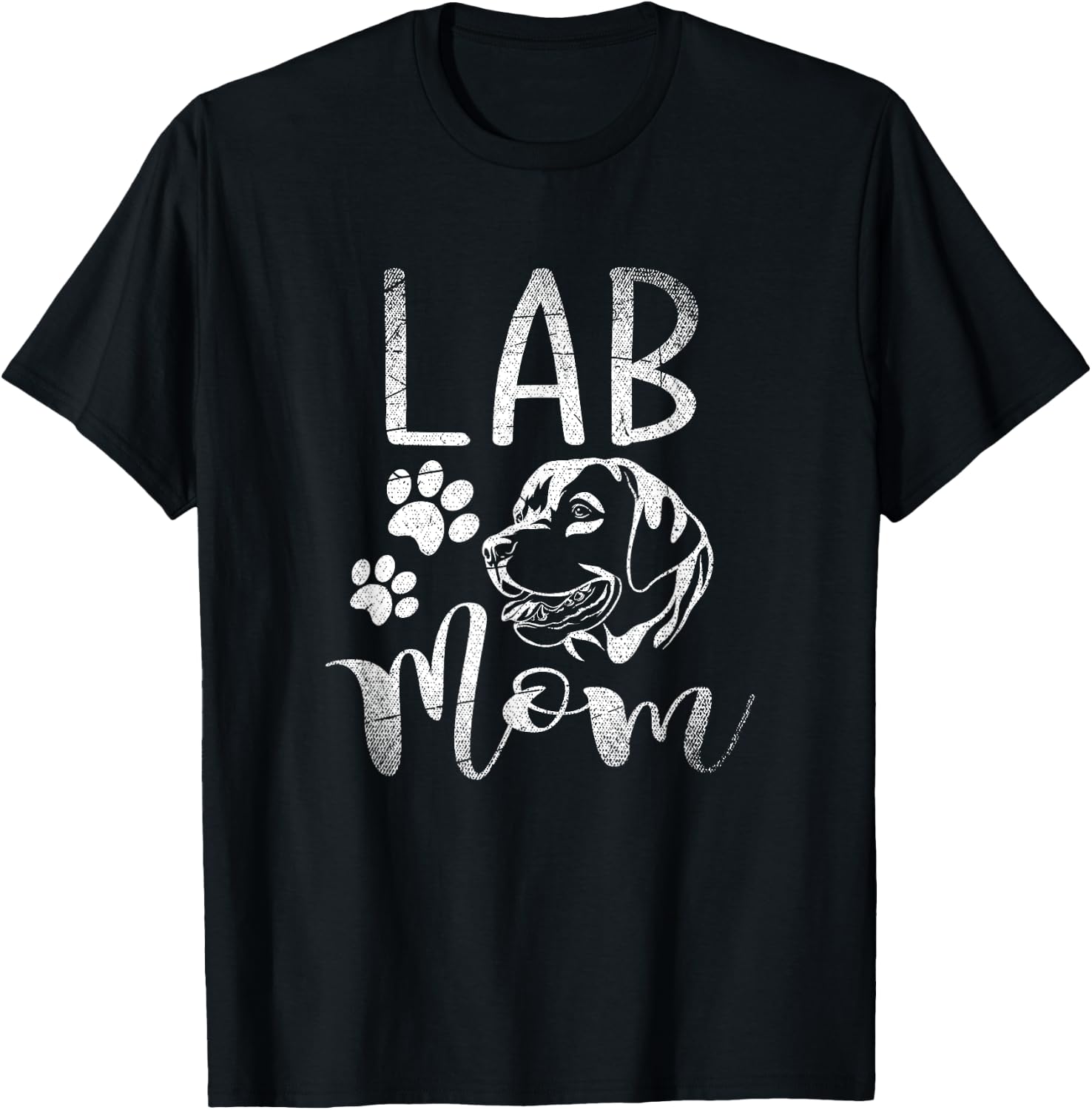 Pet Mom Quotes Lab Mom - Black, , Small, Modern Letter Print, Christmas, Birthday, Short Sleeve T-Shirt - T-Shirt | Black