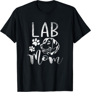 Pet Mom Quotes Lab Mom - Black, , Small, Modern Letter Print, Christmas, Birthday, Short Sleeve T-Shirt - T-Shirt | Black