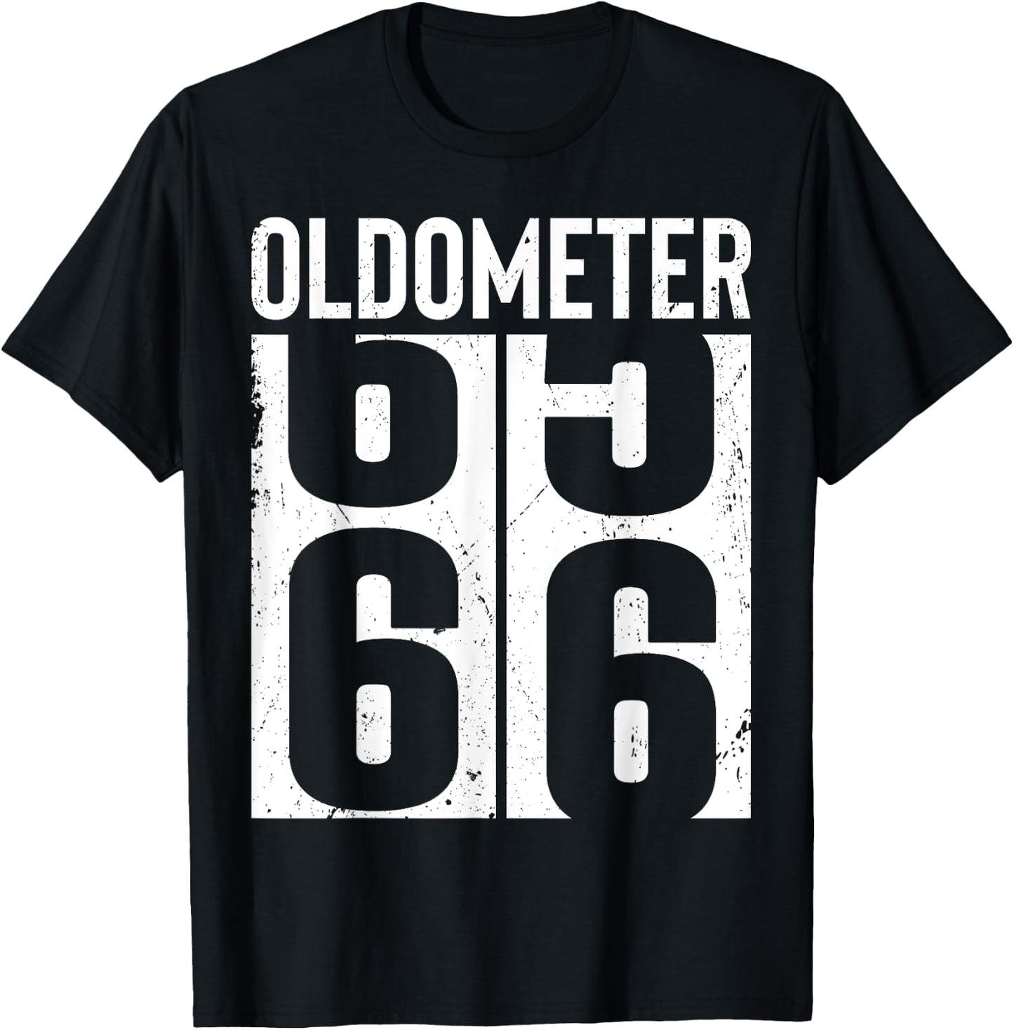Funny 66 Years Old 66th Birthday Odometer Oldometer Gift Men T-Shirt - T-Shirt | Black
