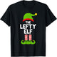 Funny The Lefty Elf Christmas Family Pajama Left-Handed T-Shirt - T-Shirt | Black