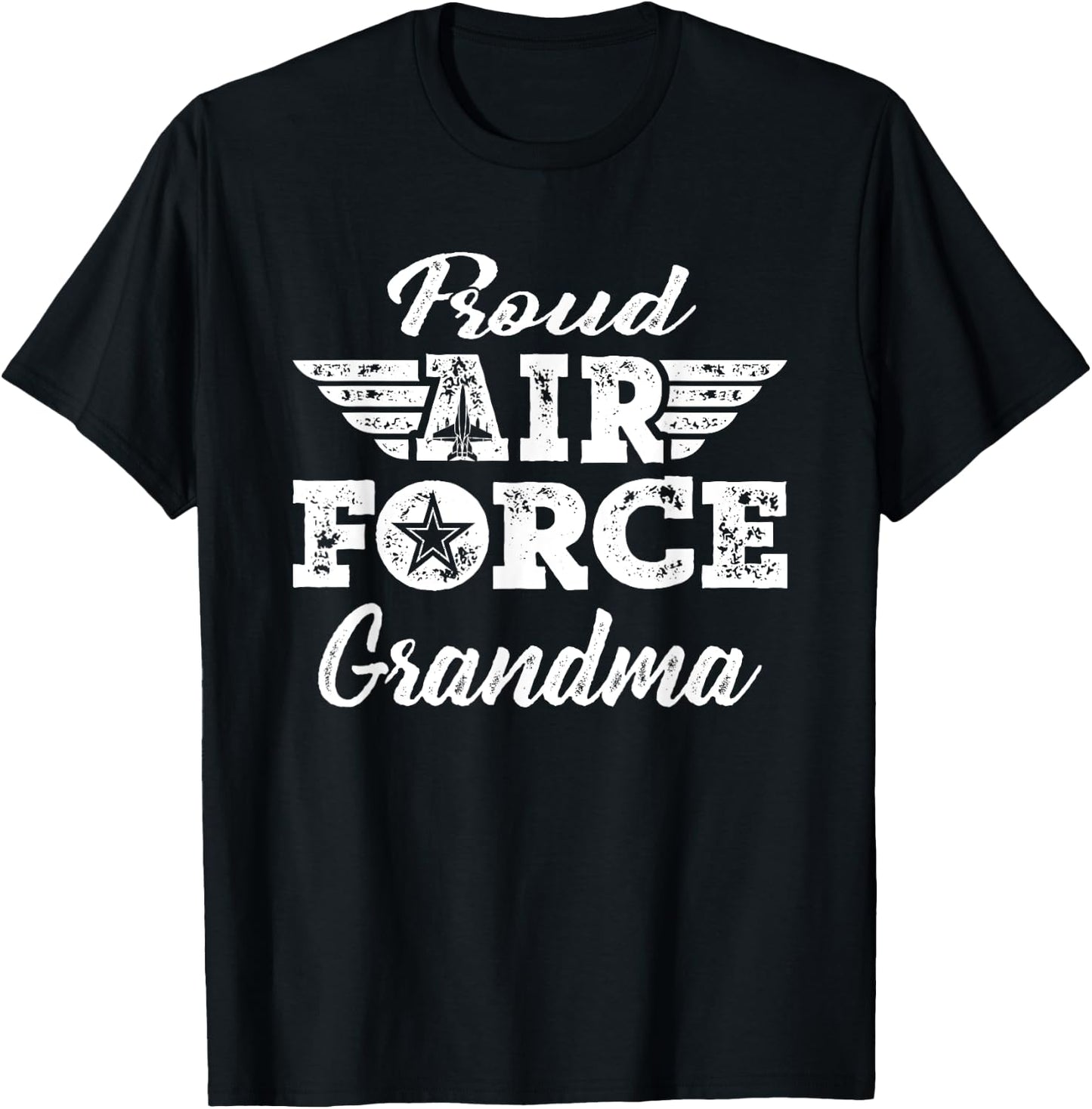 Proud Air Force Grandma Military Family Grandmother Gifts T-Shirt - T-Shirt | Black