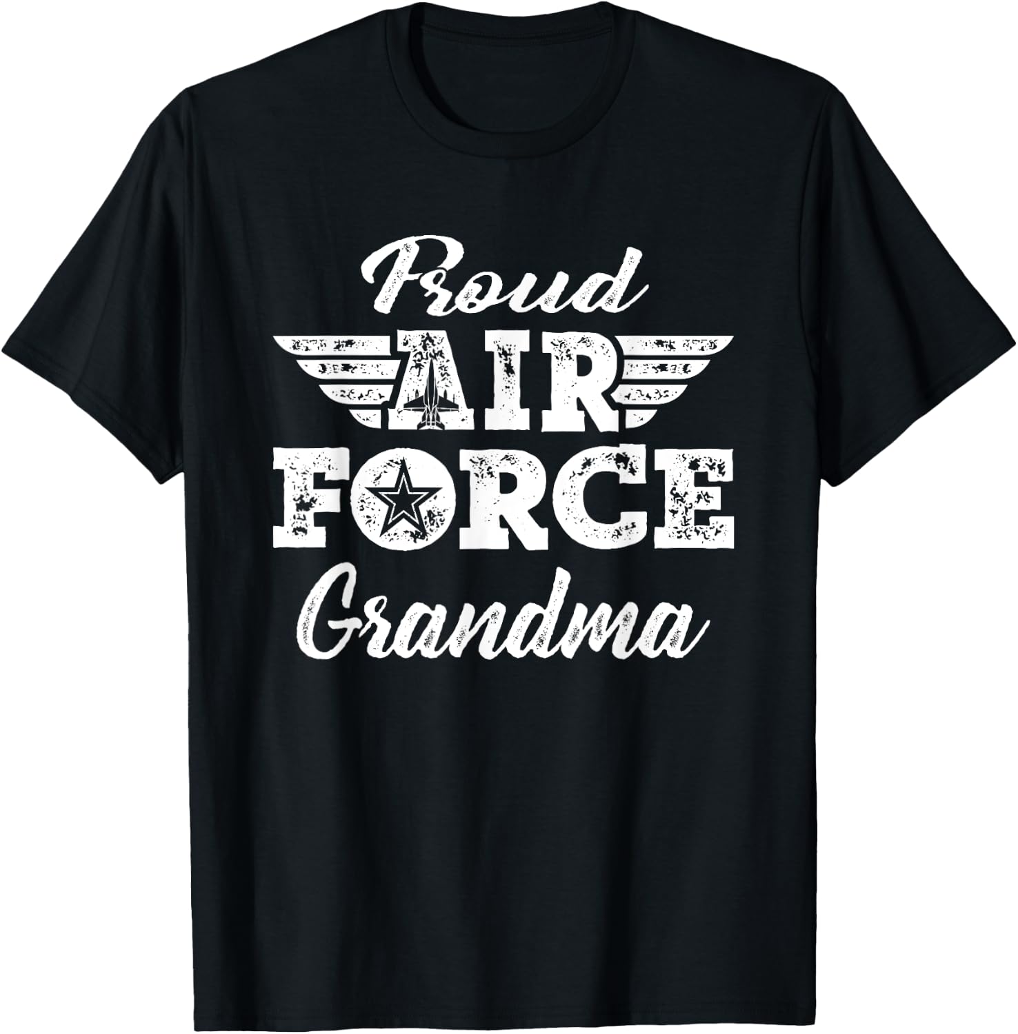 Proud Air Force Grandma Military Family Grandmother Gifts T-Shirt - T-Shirt | Black
