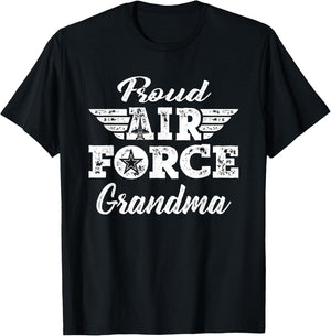 Proud Air Force Grandma Military Family Grandmother Gifts T-Shirt - T-Shirt | Black