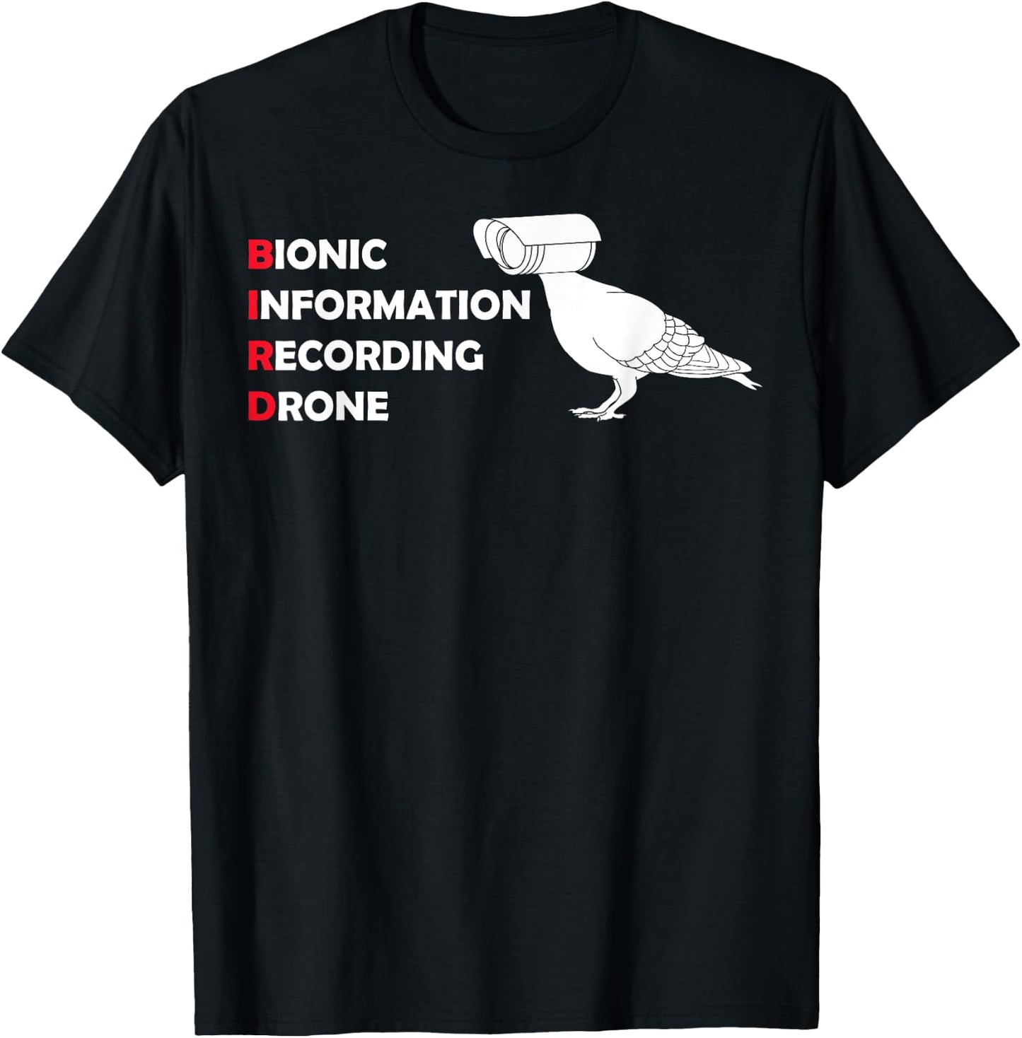 Drone Conspiracy Theory Birds Are Not Real T-Shirt - T-Shirt | Black