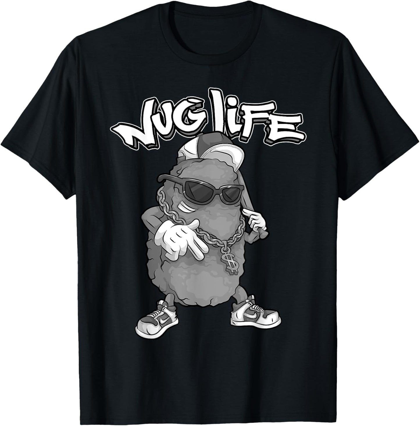 Funny Nug Life Gift | Cute Chicken Nuggets Lover Men Women T-Shirt - T-Shirt | Black