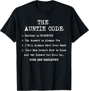 Funny Family Matching Gifts For Aunt The Auntie Code T-Shirt - T-Shirt | Black