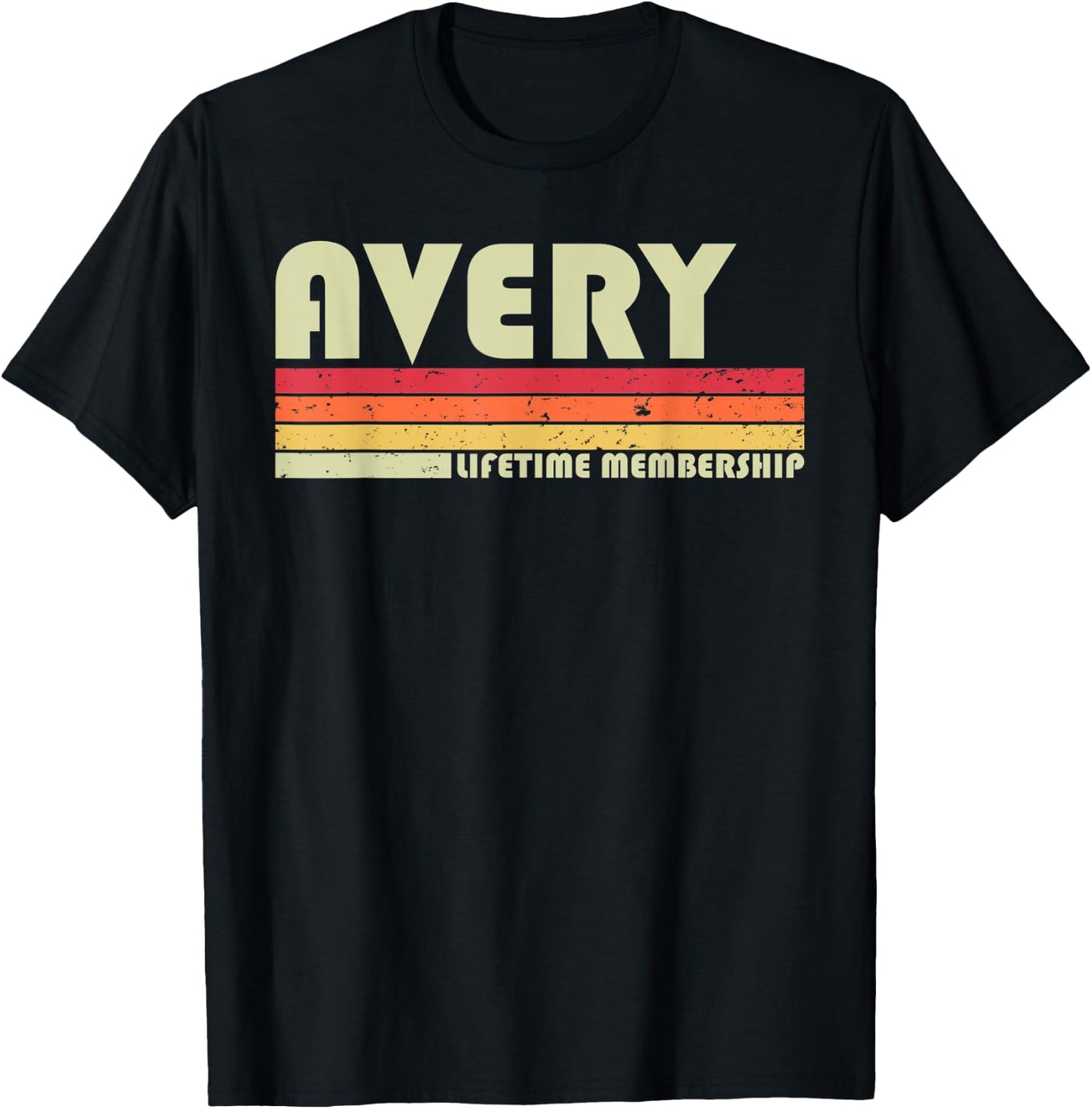 AVERY Surname Funny Retro Vintage 80s 90s Birthday Reunion T-Shirt - T-Shirt | Black