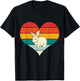 Rabbit Bunny Heart Valentines Day Gift Retro Rabbit T-Shirt - T-Shirt | Black