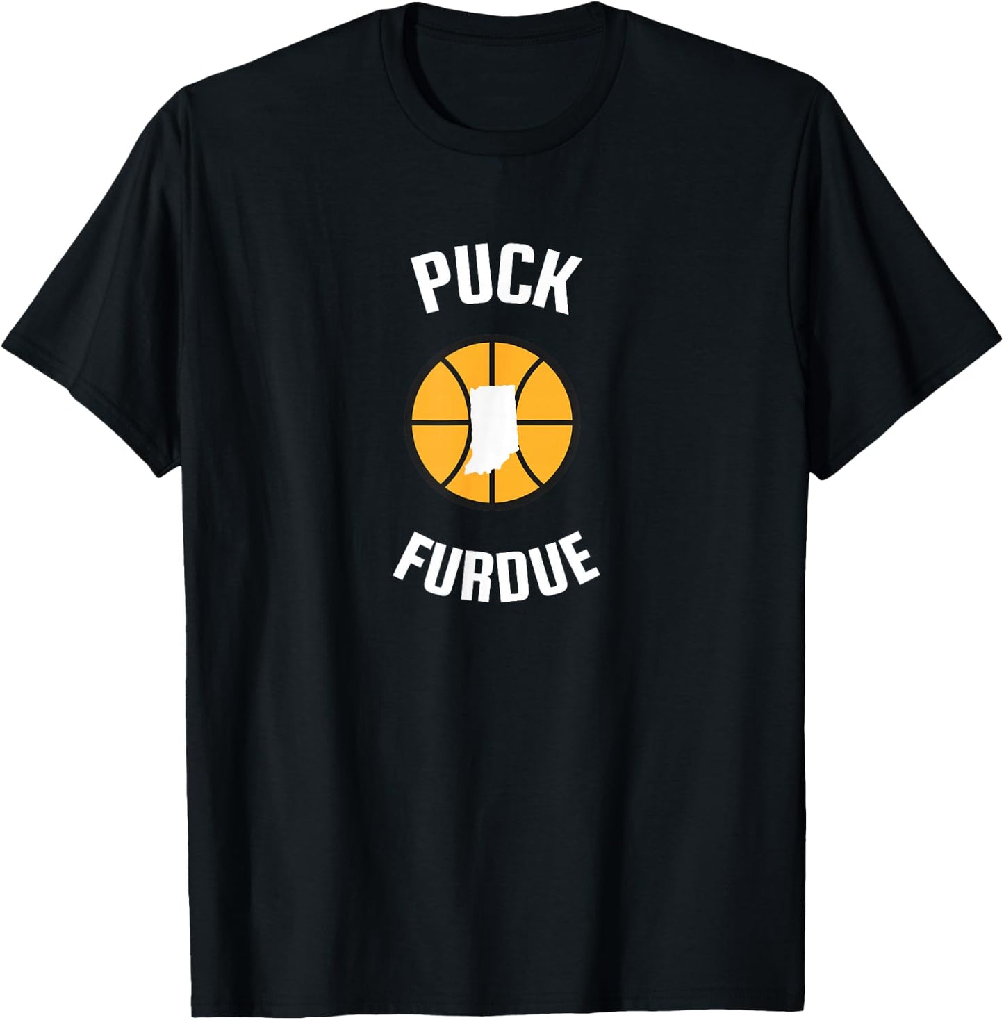 Classic Puck Furdue Rivalry Retro Basketball - Red, Small T-Shirt - T-Shirt | Black