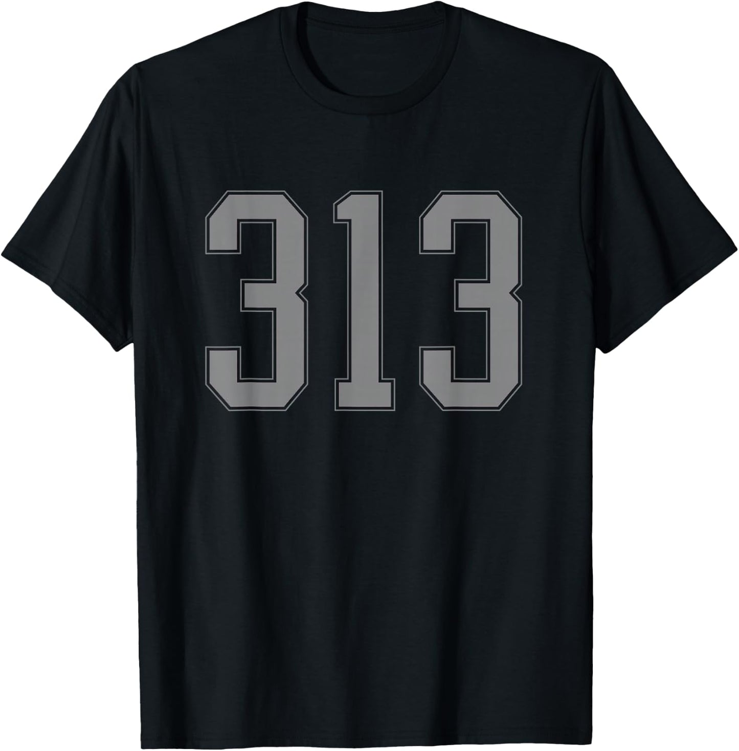 Detroit 313 Area Code Motor City T-Shirt - T-Shirt | Black