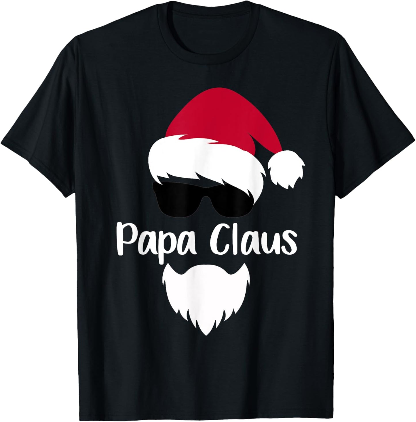 Papa Claus Christmas Santa Costume Gift Matching Family Xmas T-Shirt - T-Shirt | Black
