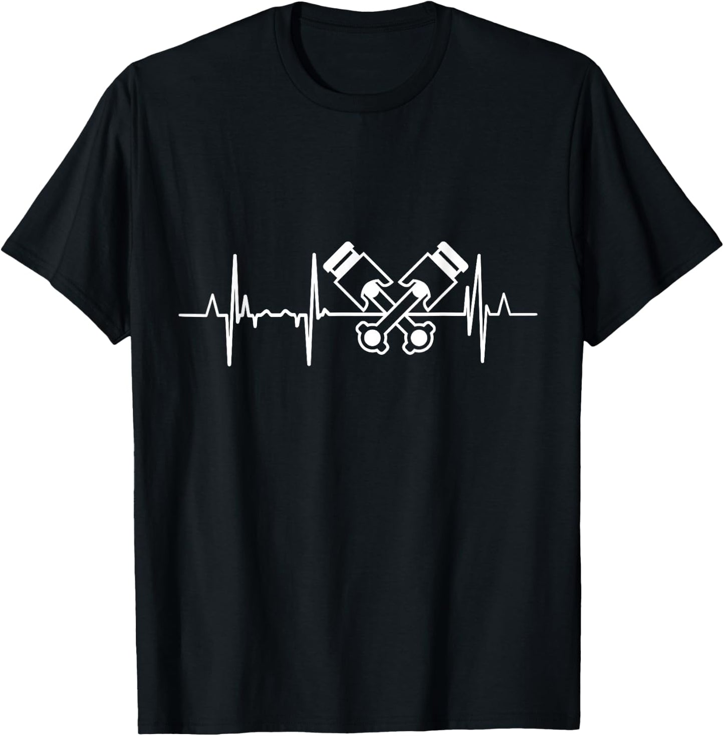 Car Mechatronics Engineer Heartbeat Car Mechanic T-Shirt - T-Shirt | Black