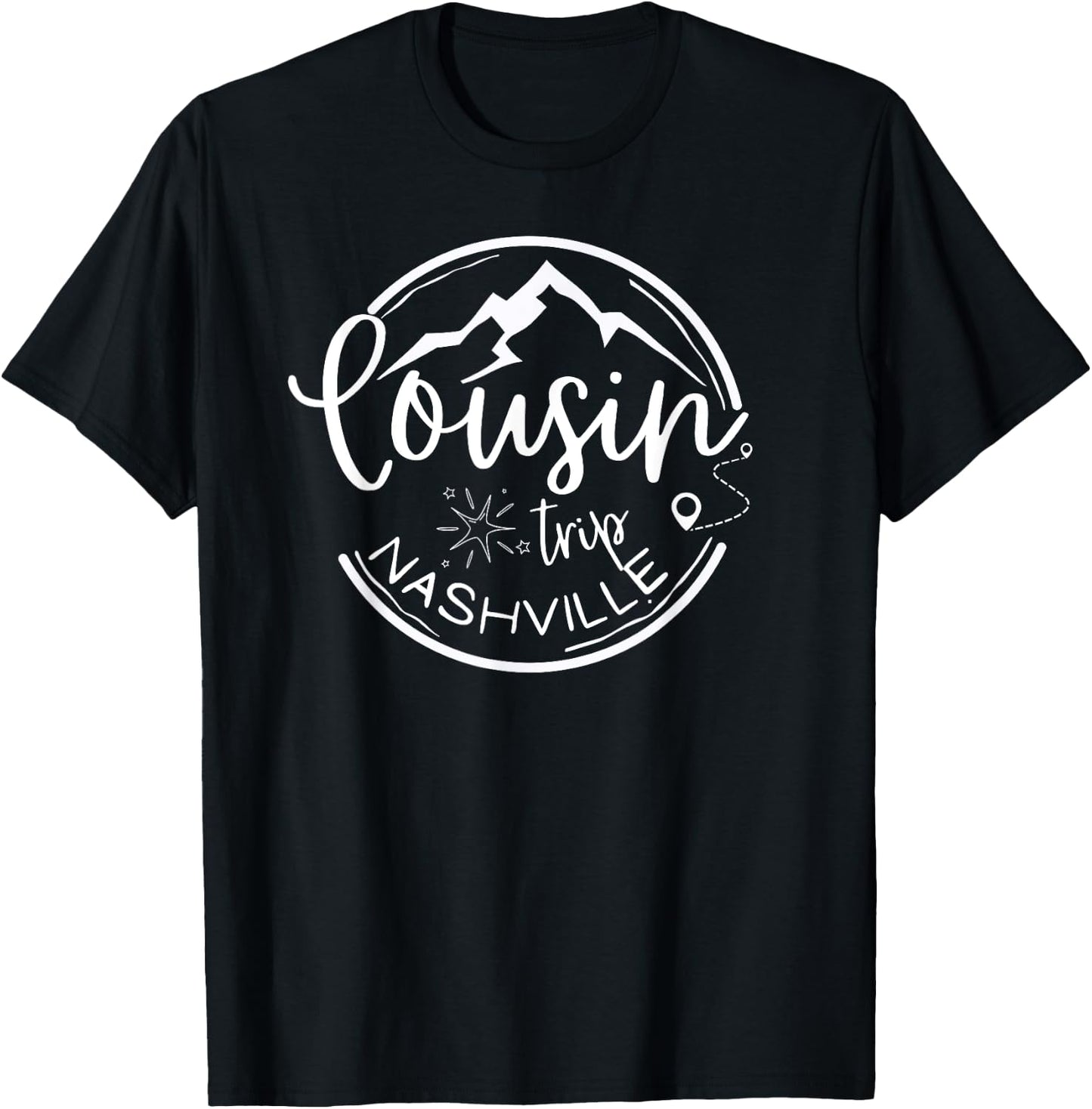 Reunion NASHVILLE Camping Cousin Crew Trip 2025 Mountain T-Shirt - T-Shirt | Black