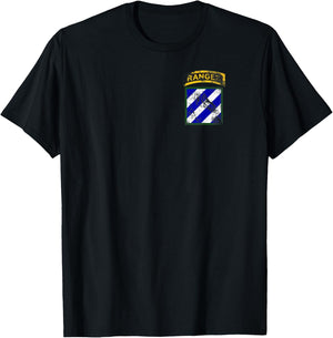 3rd Infantry Division (ID) Patch with Ranger Tab Distressed T-Shirt - T-Shirt | Black