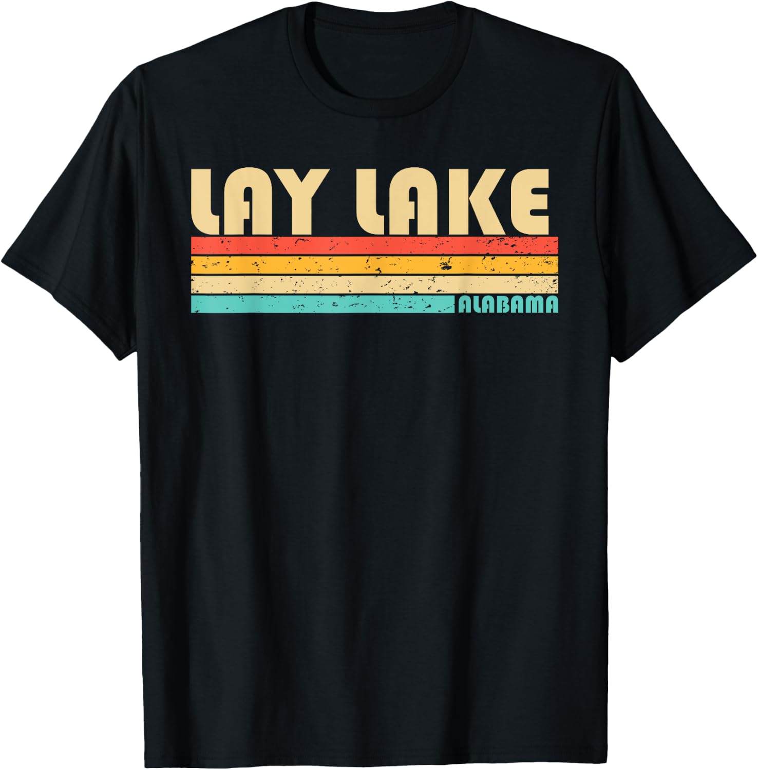 LAY LAKE ALABAMA Funny Fishing Camping Summer T-Shirt - T-Shirt | Black